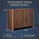 Wooden Wave Pattern 3-Door Storage Cabinet