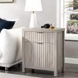 Oxford 2 Drawer Nightstand with Charging Station, Fluted Panel