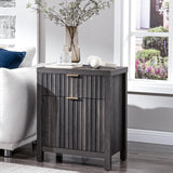 Oxford 2 Drawer Nightstand with Charging Station, Fluted Panel