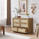 Rattan 6-Drawer Dresser Storage Chest