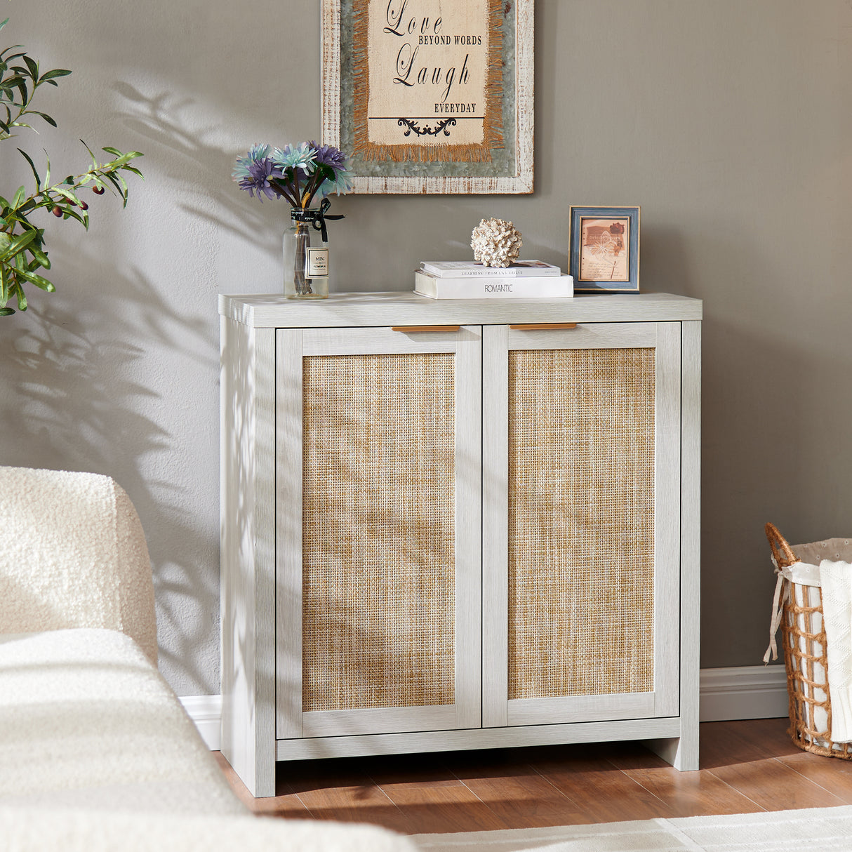 Rattan 2-Door Storage Sideboard