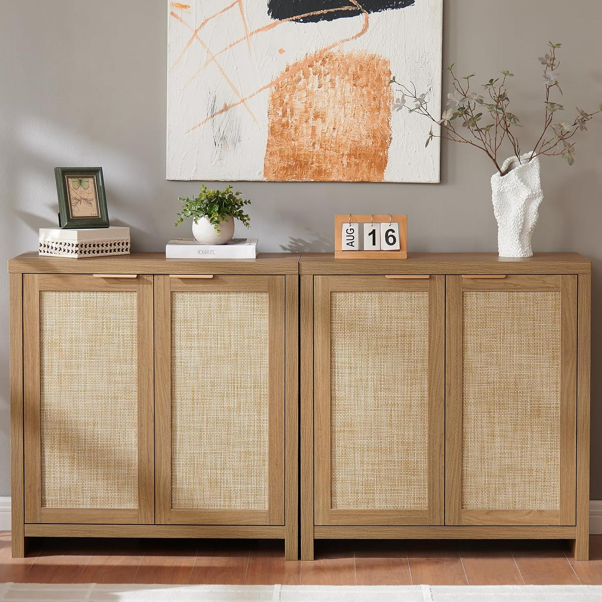 Hampstead Rattan Storage Cabinet with Adjustable Shelves