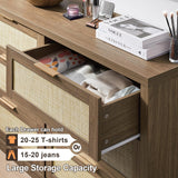 Rattan 6-Drawer Dresser Storage Chest