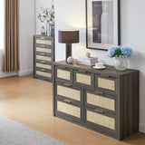 Rattan 7-Drawer Dresser Storage Chest