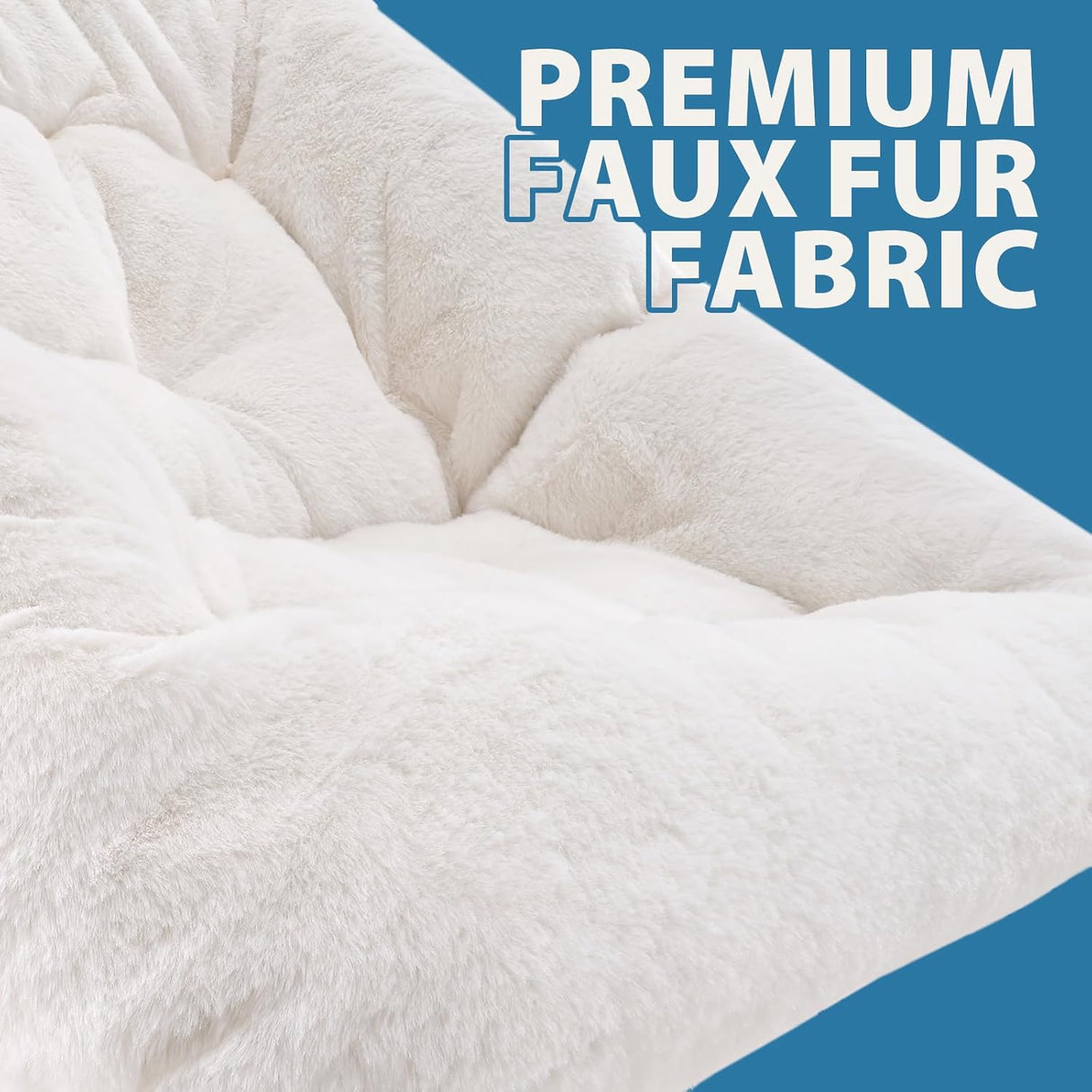 Faux Fur Foldable Comfy Saucer Chair