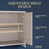 Wooden Wave Pattern Double-Door Storage Cabinet