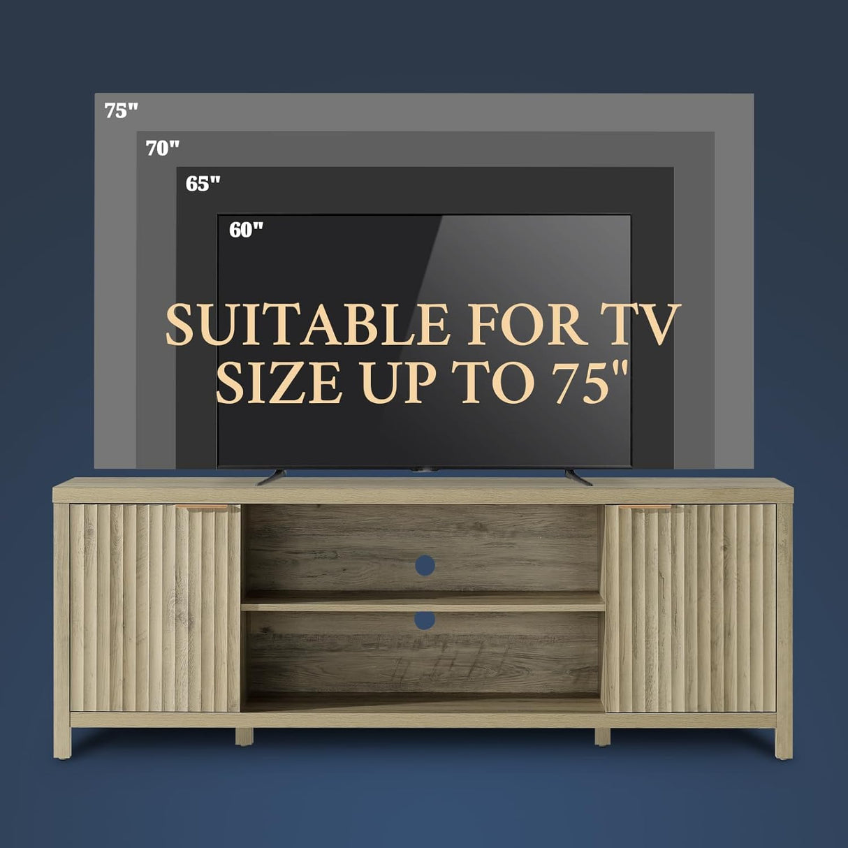 Oxford Mid Century Modern TV Stand with Doors