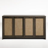 Rattan 4-Door Storage Sideboard Cabinet