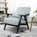 Linen Fabric Mid-Century Modern Single Reading Armchair