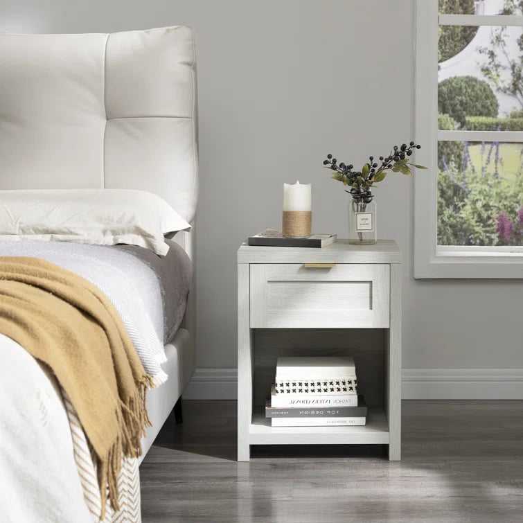 Wooden Single-Drawer Nightstand