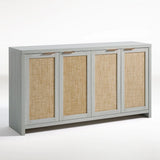 Rattan 4-Door Storage Sideboard Cabinet