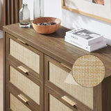 Rattan 6-Drawer Dresser Storage Chest