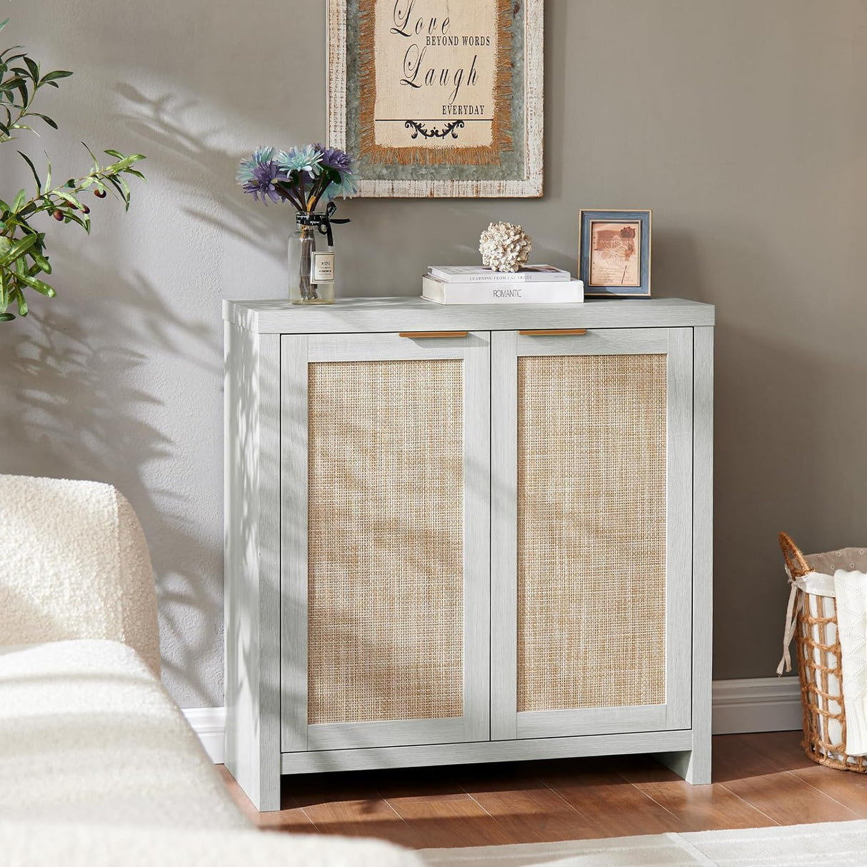 Hampstead Rattan Storage Cabinet with Adjustable Shelves