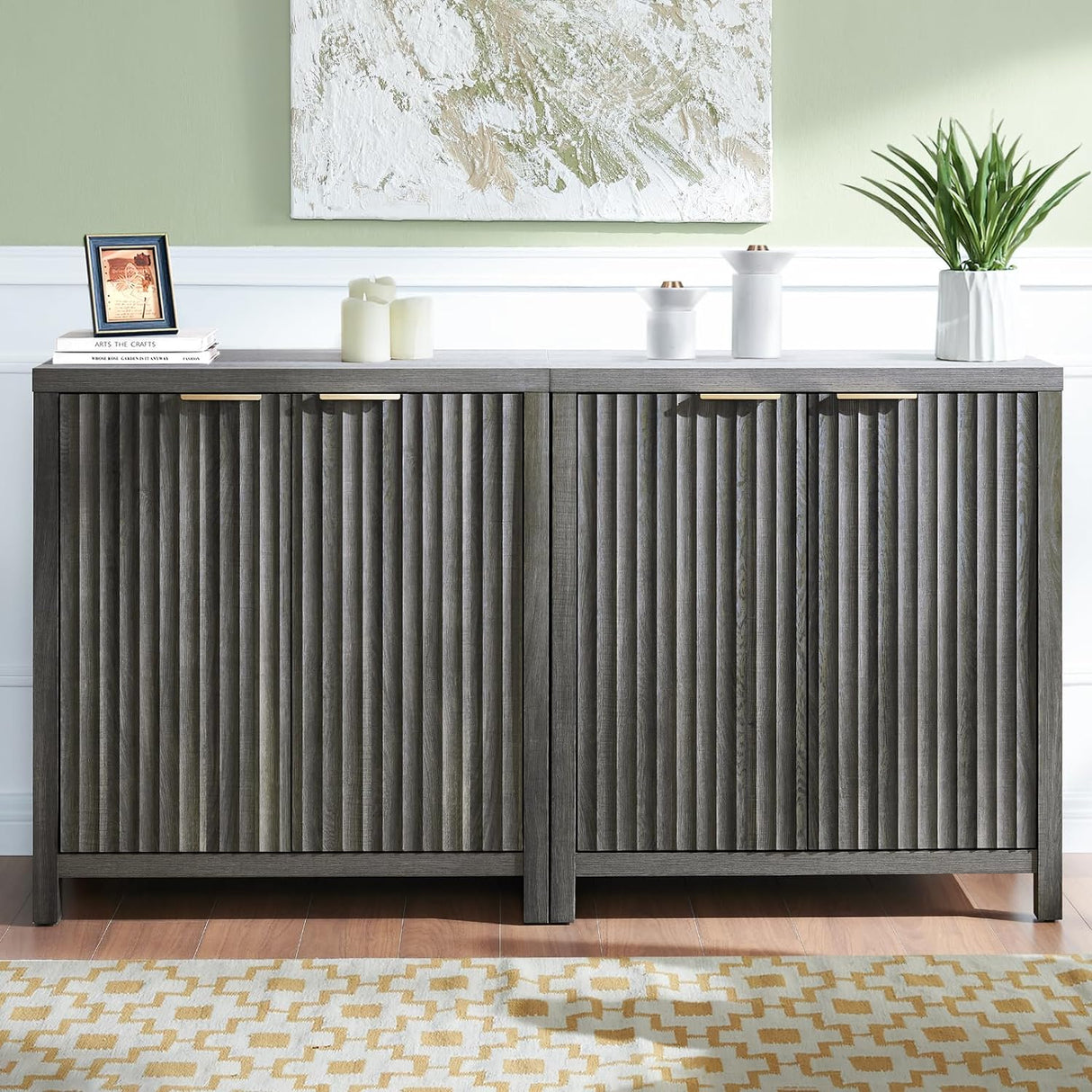 Oxford Fluted Sideboard Buffet Cabinet with Adjustable Shelves