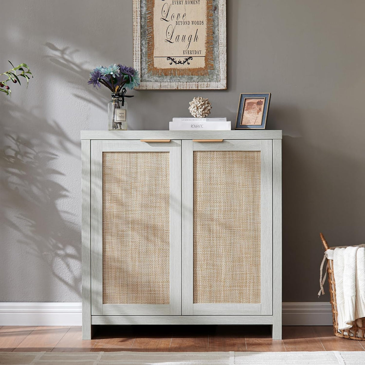 Hampstead Rattan Storage Cabinet with Adjustable Shelves