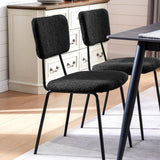 Boucle Fabric Dining Chair Set of 2