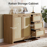 Hampstead Rattan 3 Drawer Storage Cabinet with 2 Doors