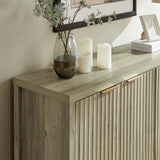 Wooden Fluted Storage Cabinet with 4 Doors