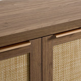 Rattan 4-Door Storage Sideboard Cabinet