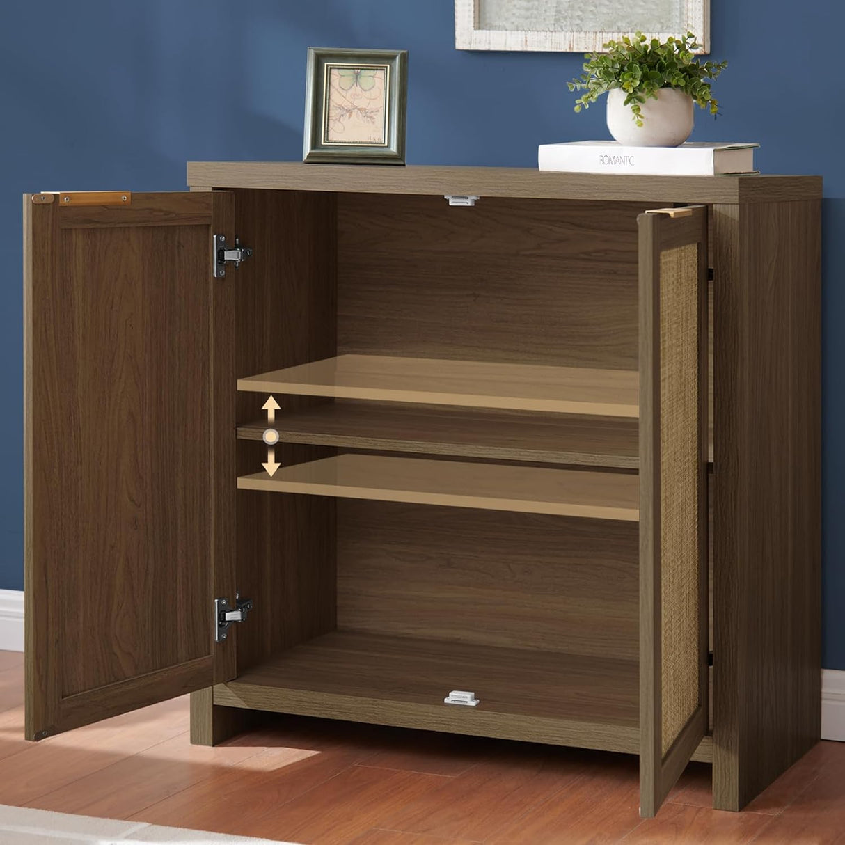 Rattan 3-Drawer 3-Door Storage Cabinet