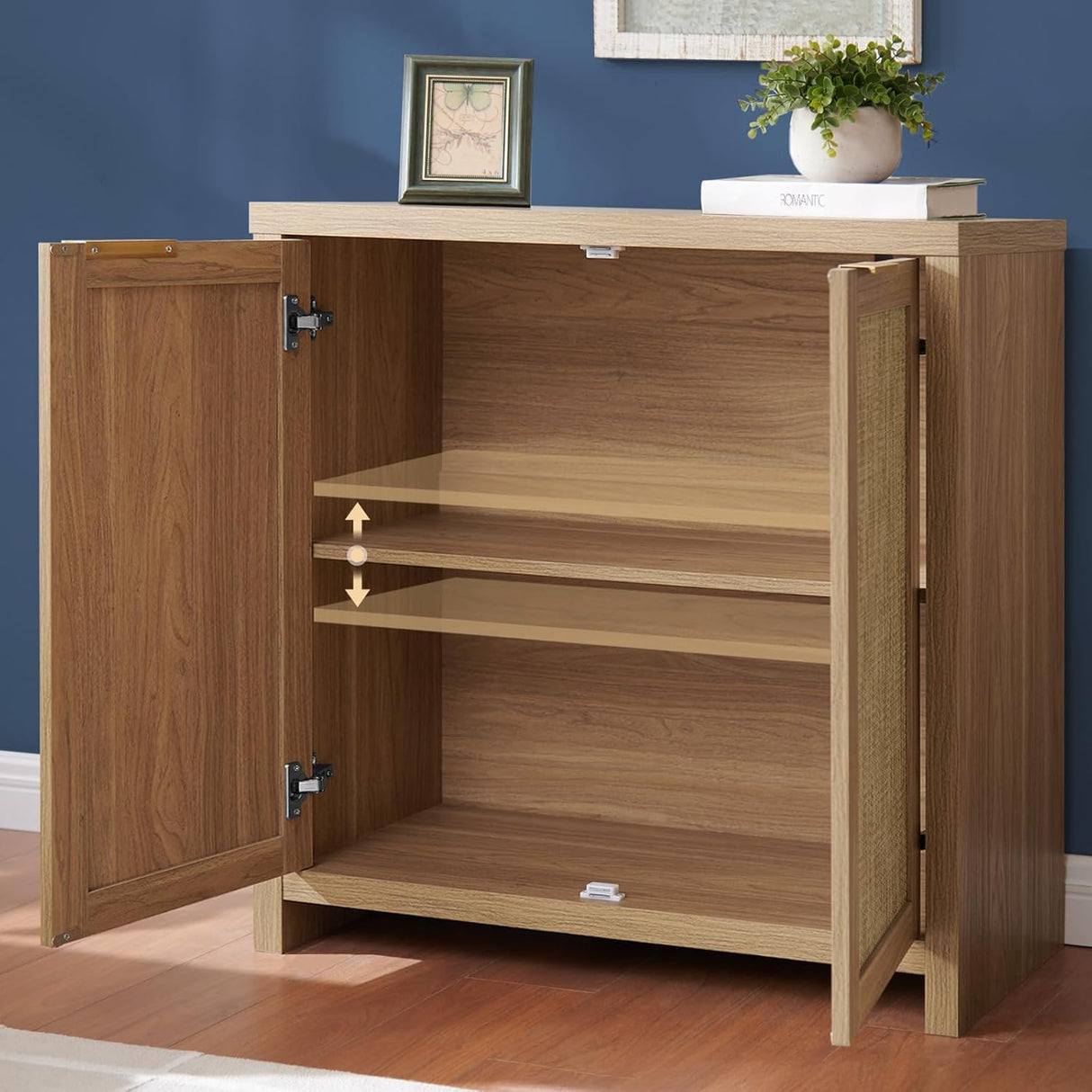 Rattan 3-Drawer 3-Door Storage Cabinet