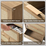 Rattan 6-Drawer Dresser Storage Chest