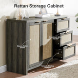 Hampstead Rattan 3 Drawer Storage Cabinet with 2 Doors