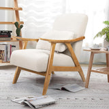 Linen Fabric Mid-Century Modern Single Reading Armchair