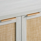 Rattan 4-Door Storage Sideboard Cabinet