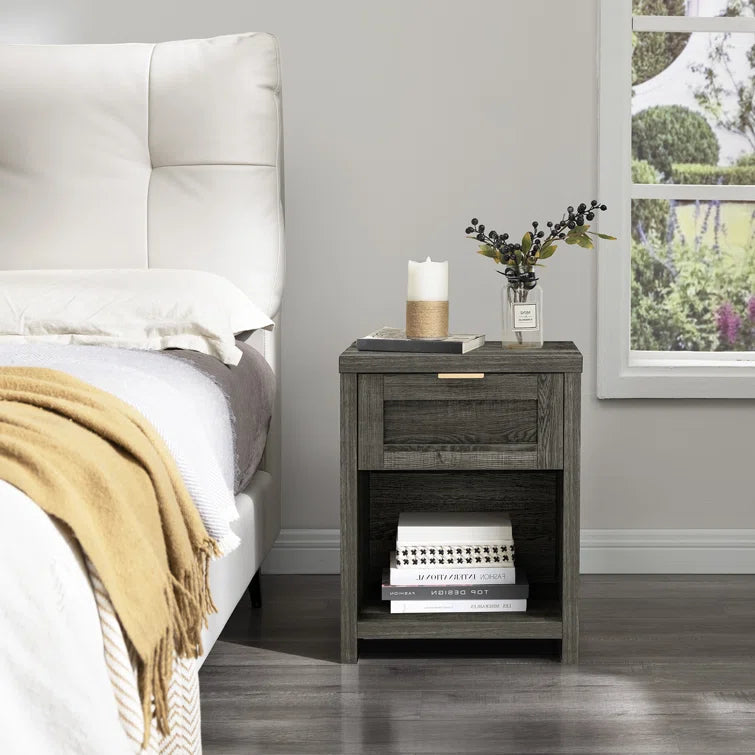 Wooden Single-Drawer Nightstand