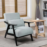 Linen Fabric Mid-Century Modern Single Reading Armchair