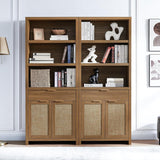 Hampstead Rattan 5-Shelf Bookcase with Door Cabinet