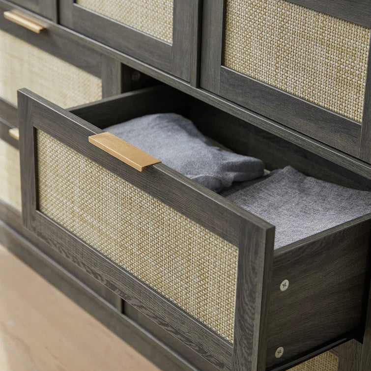 Rattan 7-Drawer Dresser Storage Chest