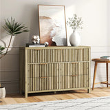 Wooden Fluted 7-Drawer Dresser Storage Chest