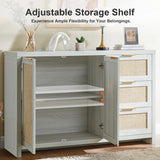 Rattan 3-Drawer 2-Door Storage Cabinet