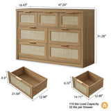 Rattan 7-Drawer Dresser Storage Chest