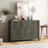 Wooden Fluted 7-Drawer Dresser Storage Chest