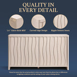 Wooden Wave Pattern 4-Door Storage Cabinet