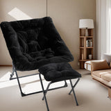 Foldable Faux Fur Comfy Saucer Chair