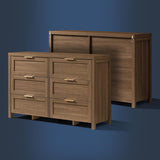 Wooden 6-Drawer Dresser Storage Chest