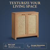 Rattan 3-Drawer 3-Door Storage Cabinet