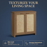 Rattan 3-Drawer 3-Door Storage Cabinet