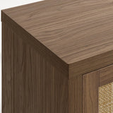 Rattan 4-Door Storage Sideboard Cabinet