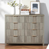 Oxford Fluted Wide Modern Wooden Chest of 6 Drawers