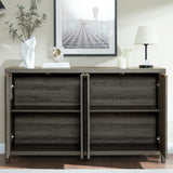 Wooden Fluted Storage Cabinet with 4 Doors