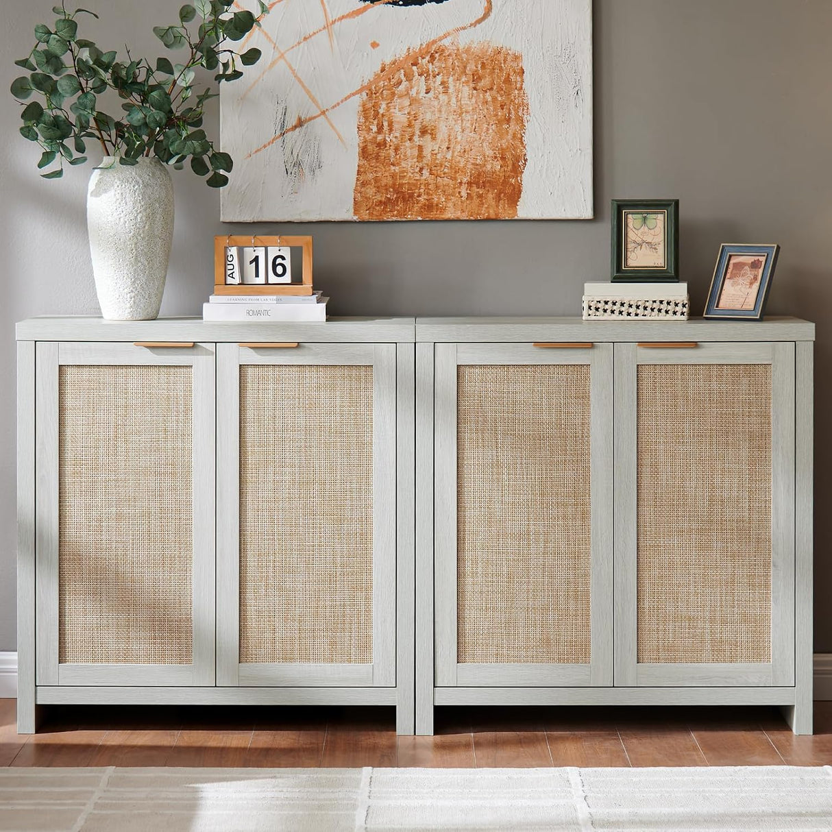 Hampstead Rattan Storage Cabinet with Adjustable Shelves