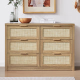 Rattan 6-Drawer Dresser Storage Chest