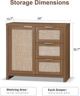 Hampstead Rattan 3 Drawer Storage Chest  with Door