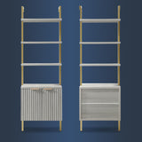 Ladder 5 Tier Open Oxford Tall Bookshelf with Cabinet