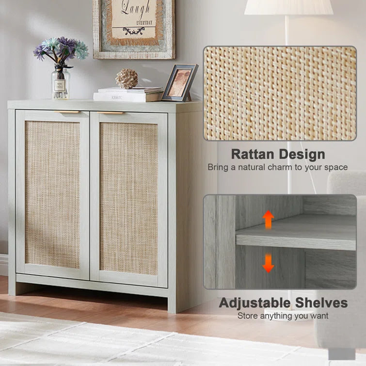 Rattan 2-Door Storage Sideboard